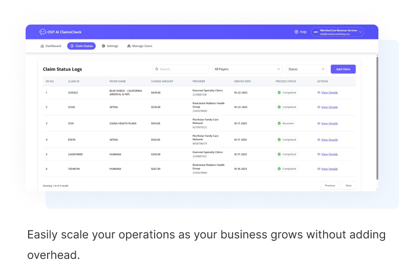 Claim Real Time Insight